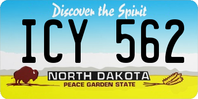 ND license plate ICY562