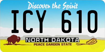 ND license plate ICY610