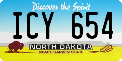 ND license plate ICY654