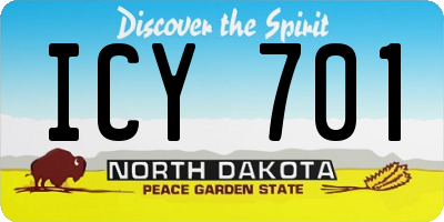 ND license plate ICY701