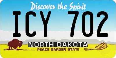 ND license plate ICY702
