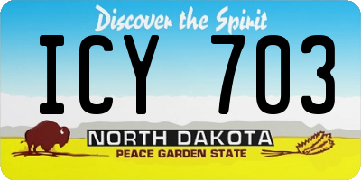 ND license plate ICY703