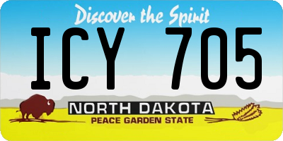 ND license plate ICY705