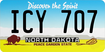 ND license plate ICY707