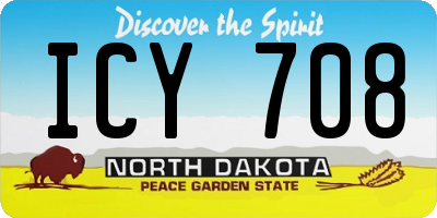 ND license plate ICY708