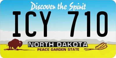ND license plate ICY710