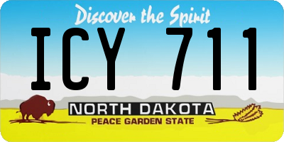 ND license plate ICY711