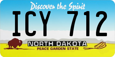 ND license plate ICY712