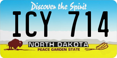 ND license plate ICY714