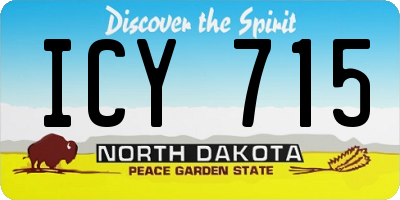 ND license plate ICY715
