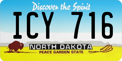 ND license plate ICY716