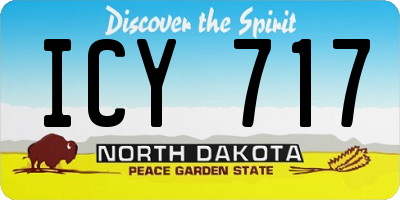 ND license plate ICY717