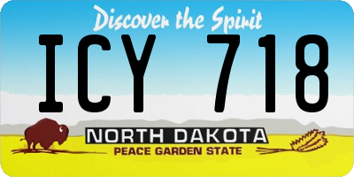 ND license plate ICY718