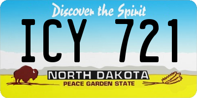 ND license plate ICY721