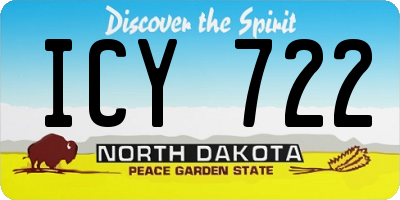ND license plate ICY722