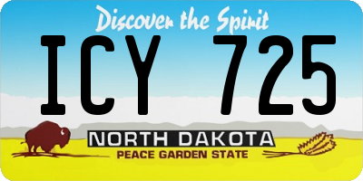 ND license plate ICY725