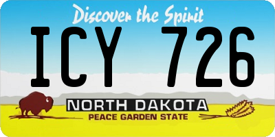 ND license plate ICY726
