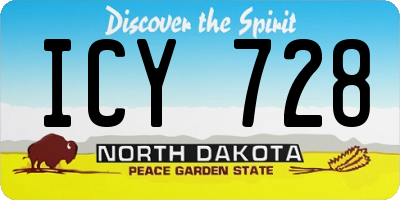 ND license plate ICY728