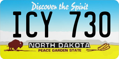 ND license plate ICY730