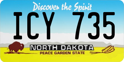 ND license plate ICY735