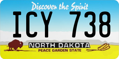 ND license plate ICY738