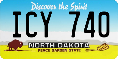 ND license plate ICY740