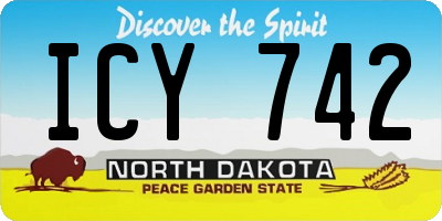 ND license plate ICY742