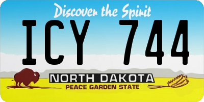 ND license plate ICY744
