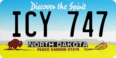 ND license plate ICY747