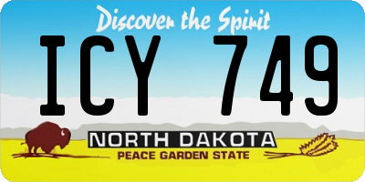 ND license plate ICY749