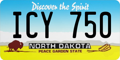 ND license plate ICY750