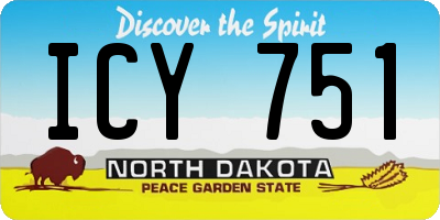 ND license plate ICY751