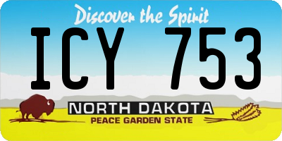ND license plate ICY753