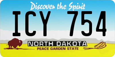 ND license plate ICY754
