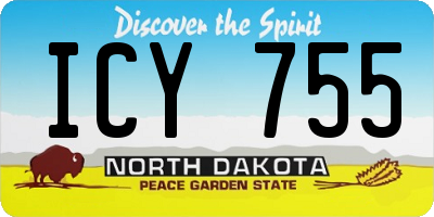 ND license plate ICY755
