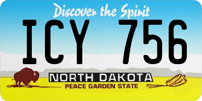 ND license plate ICY756