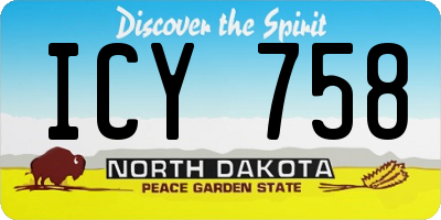 ND license plate ICY758