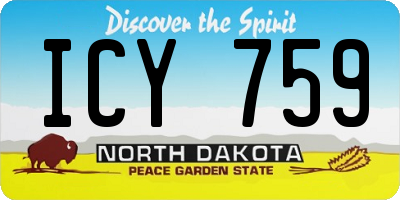 ND license plate ICY759