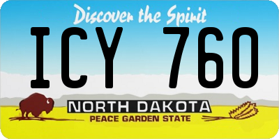 ND license plate ICY760