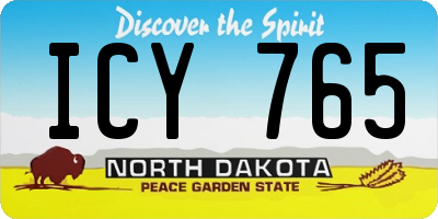 ND license plate ICY765