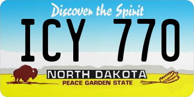 ND license plate ICY770
