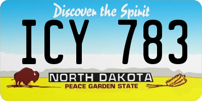 ND license plate ICY783