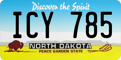 ND license plate ICY785