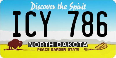 ND license plate ICY786