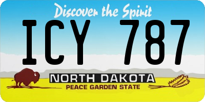 ND license plate ICY787