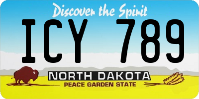 ND license plate ICY789