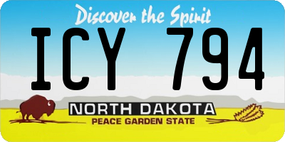 ND license plate ICY794