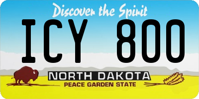 ND license plate ICY800