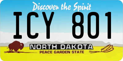 ND license plate ICY801