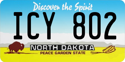 ND license plate ICY802